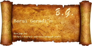 Bersi Germán névjegykártya